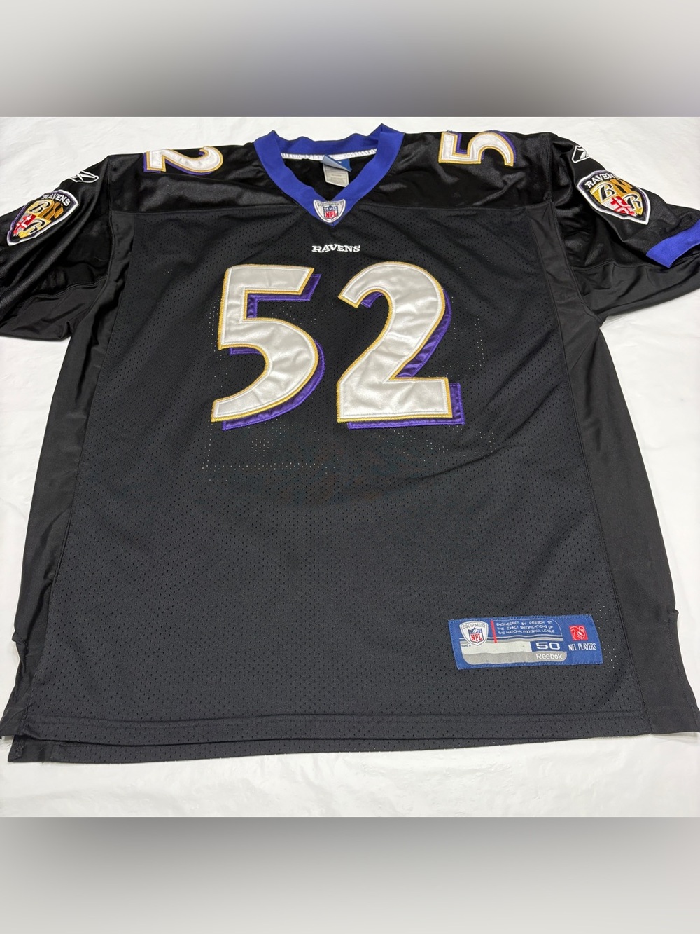 Reebok On Field BALTIMORE RAVENS NFL JERSEY #52 R. LEWIS Mens 50 XL